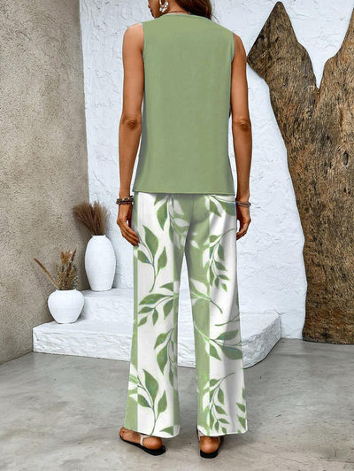 Layla™ | Sleeveless Top With Floral Pants Set