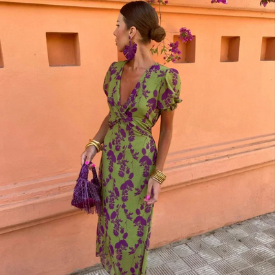 Isabella™ | V Neck Maxi Dress