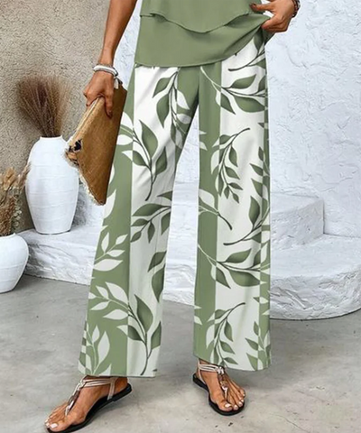 Layla™ | Sleeveless Top With Floral Pants Set