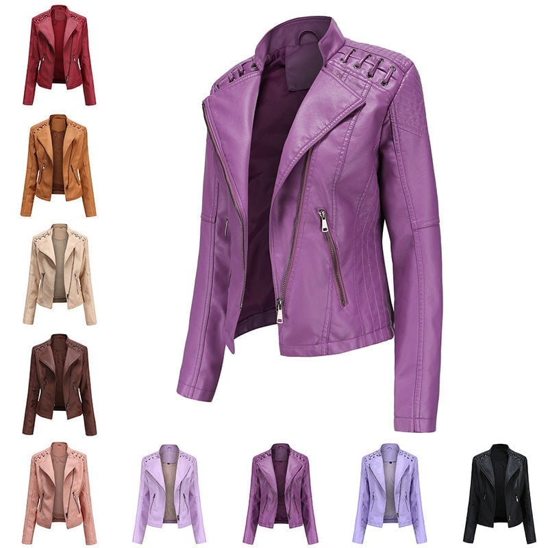 Clarice™ | Faux Leather Jacket with Zipper