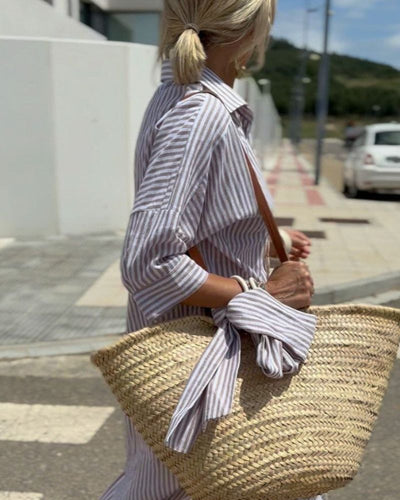 Maya™ | Classic Striped Shirt Dress