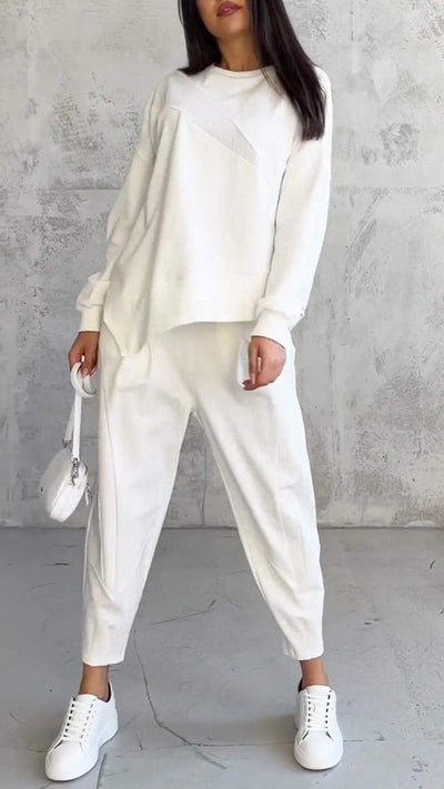 Imogen™ | Casual round Neck Long Sleeve with Pants Set