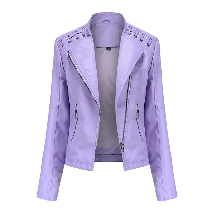 Clarice™ | Faux Leather Jacket with Zipper
