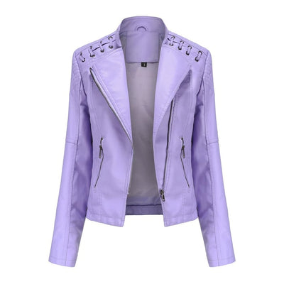 Clarice™ | Faux Leather Jacket with Zipper