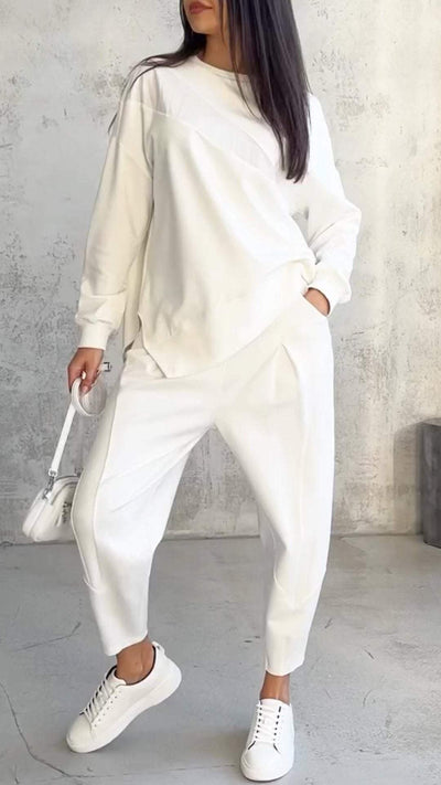 Imogen™ | Casual round Neck Long Sleeve with Pants Set