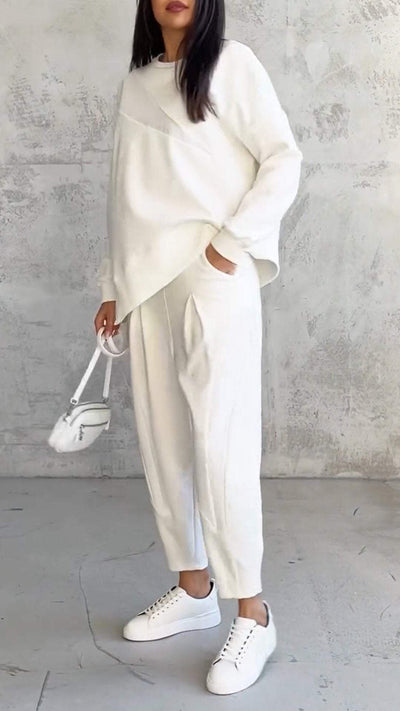 Imogen™ | Casual round Neck Long Sleeve with Pants Set