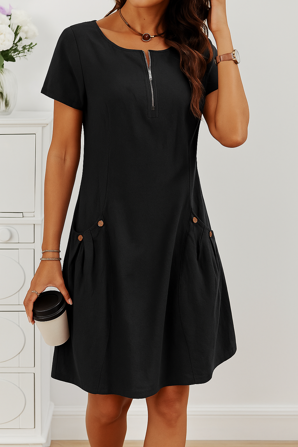 Millie™ | Summery Dress with Button Details