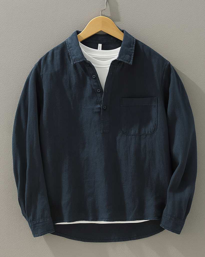 Harvey™ | Square Collar Long Sleeve Shirt