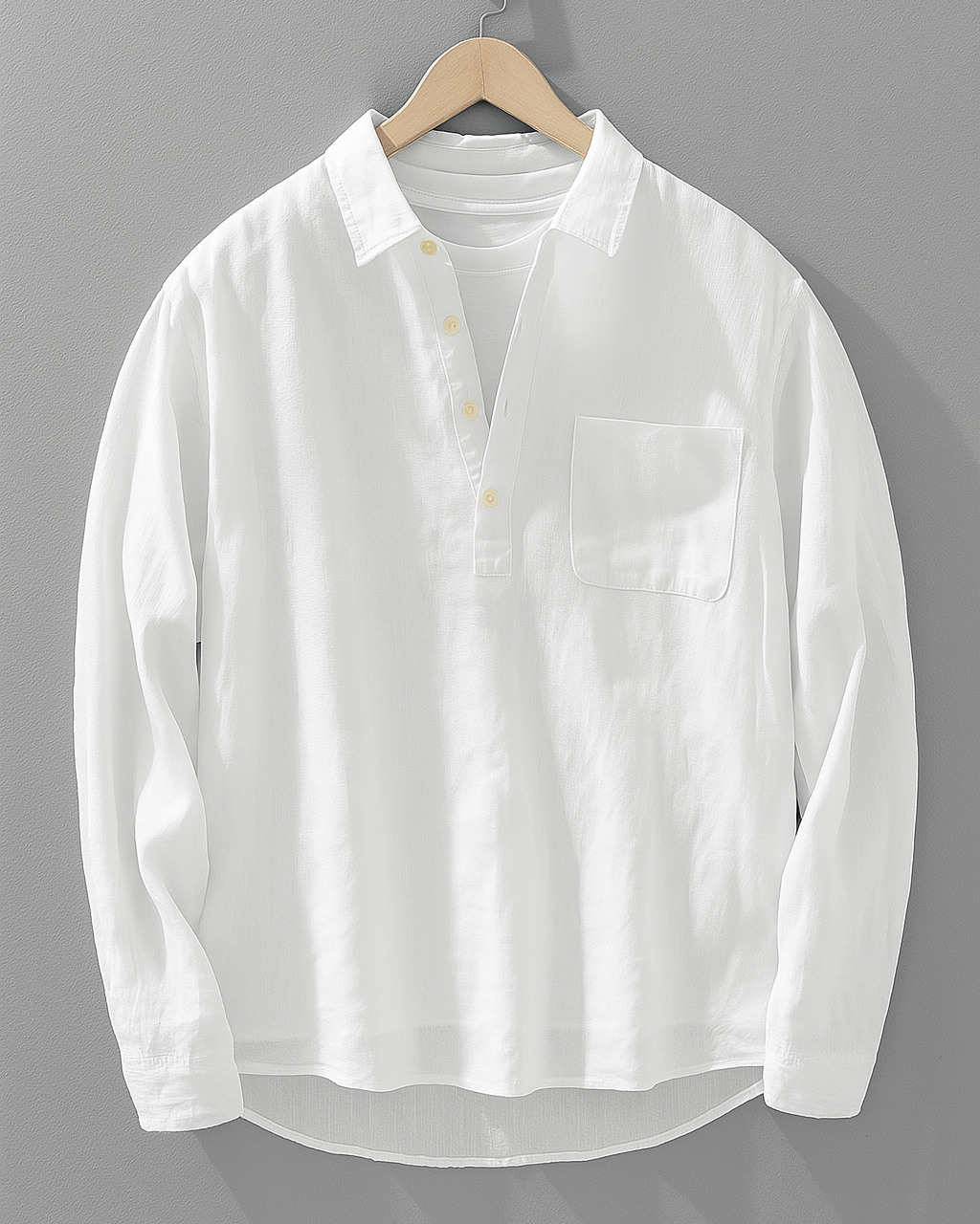 Harvey™ | Square Collar Long Sleeve Shirt