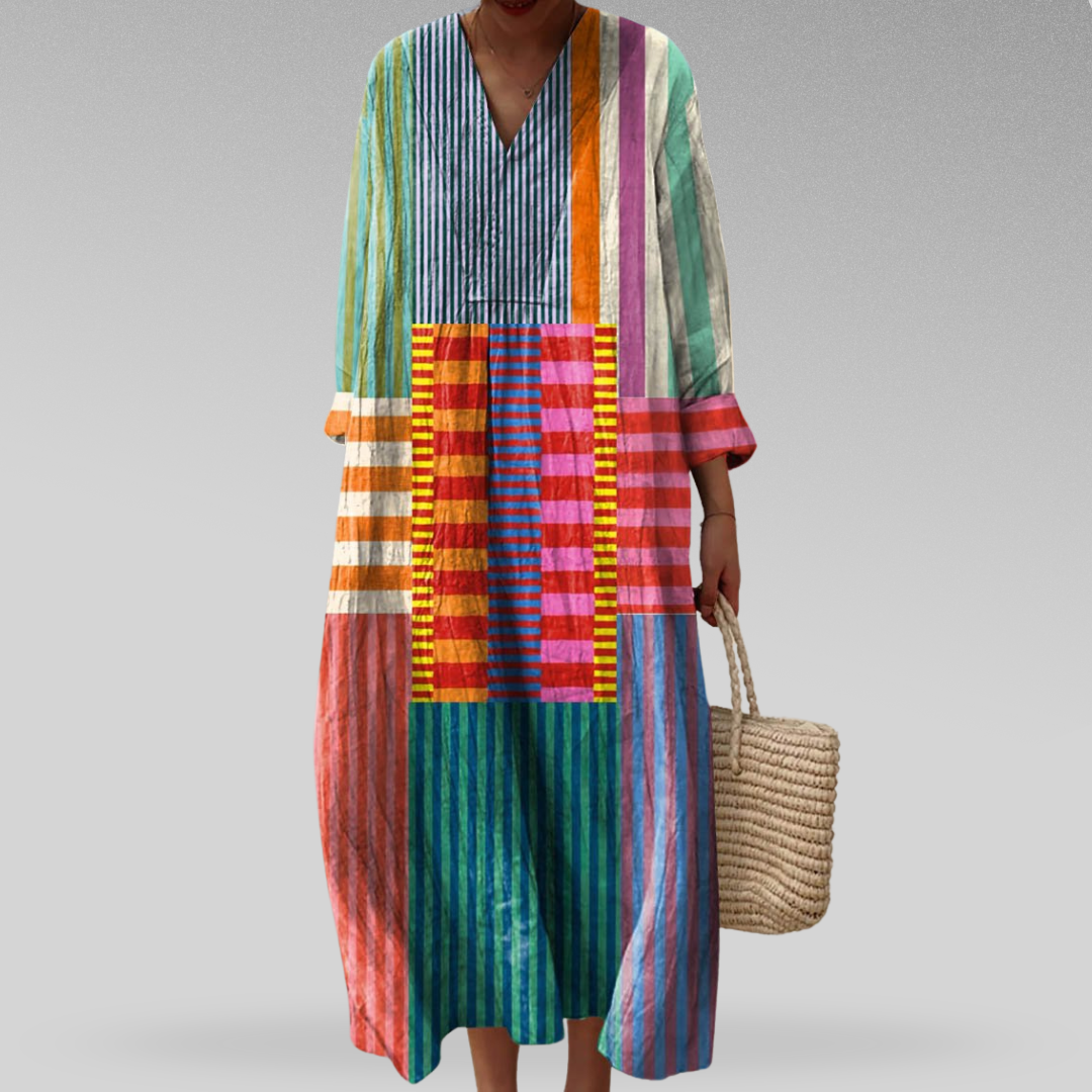 Bella™ | Patterned Kaftan Dress with V-Neckline