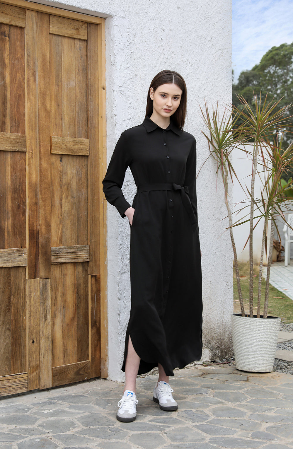 Hazel™ |  Maxi Dress with Tie Belt