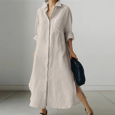 Claire™ | Button-Down Shirt Dress with Pockets