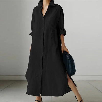 Claire™ | Button-Down Shirt Dress with Pockets