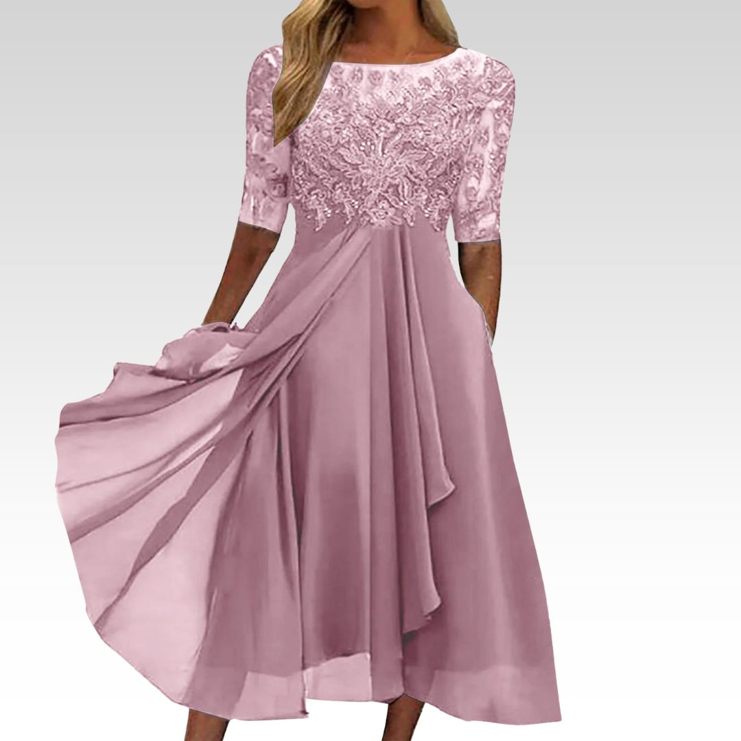 Scarlett™ | Lace Embroidered Elegant Dress
