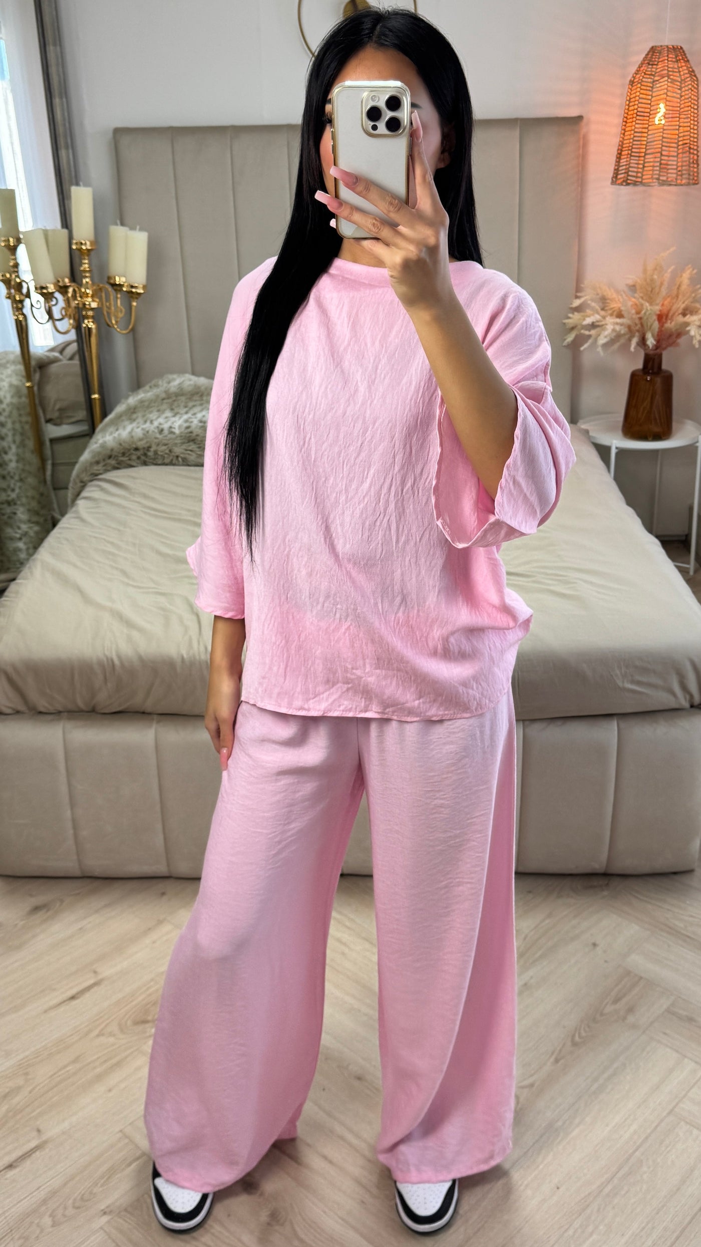 Eleanor™ | 2-Piece Viscose Set with Wide Pants & Flowing Sleeve Top