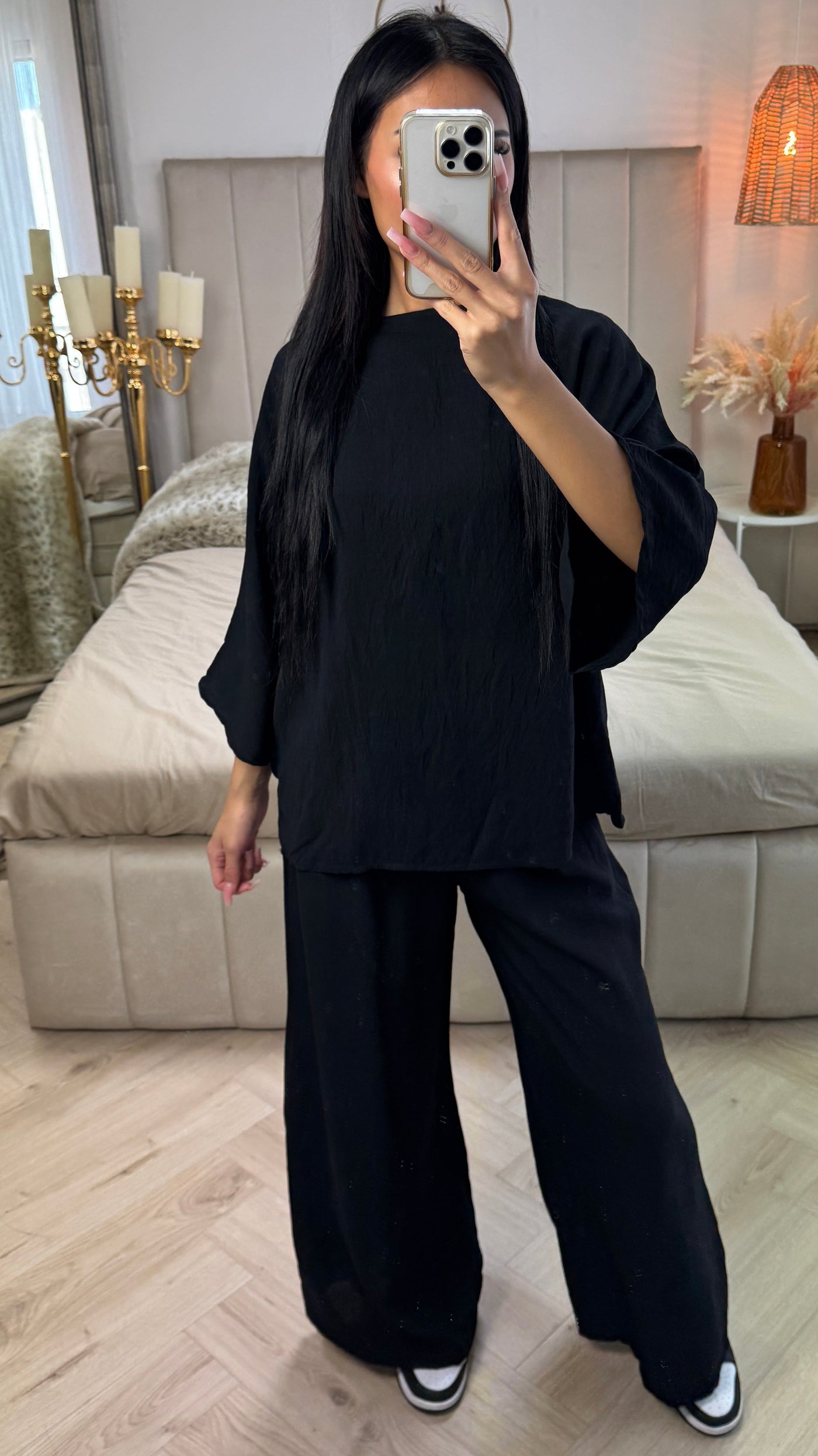 Eleanor™ | 2-Piece Viscose Set with Wide Pants & Flowing Sleeve Top