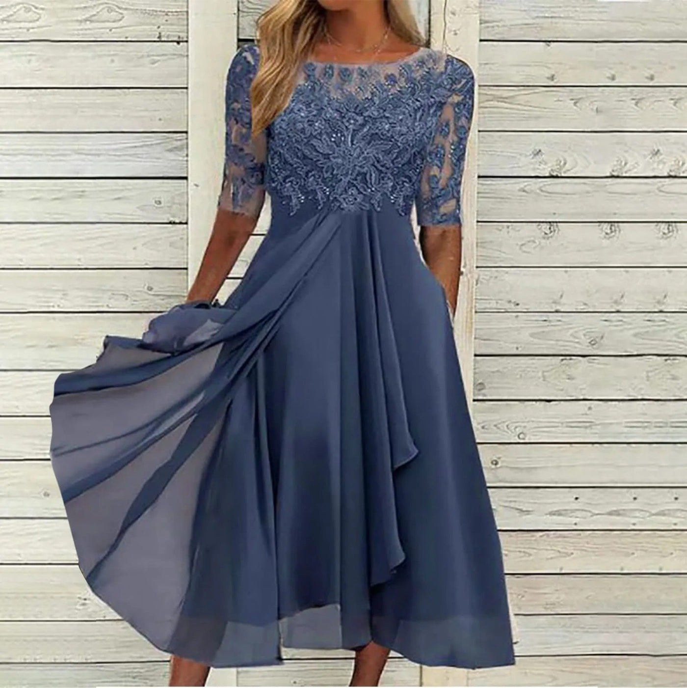 Scarlett™ | Lace Embroidered Elegant Dress