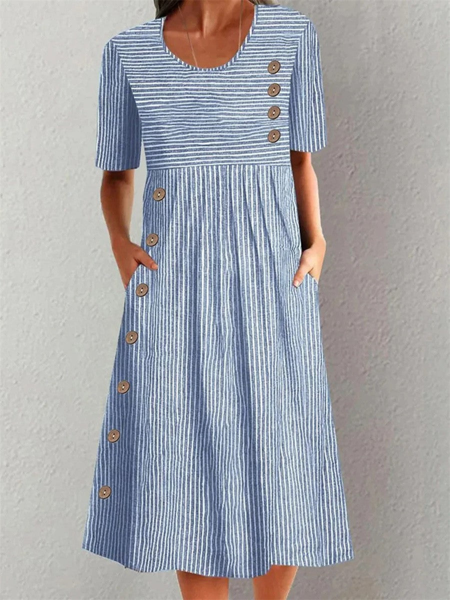 Clara™ | Striped Midi Dress
