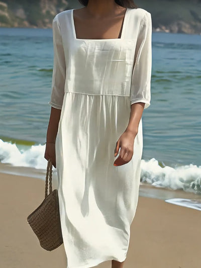 Mia™ | Square Neckline Casual Dress