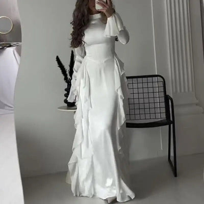 Scarlett™ | Elegant Patchwork Maxi Dress with Bell Sleeves