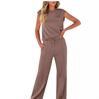 Claudia™ | Sleeveless Top and Drawstring Pants 2-Piece Set
