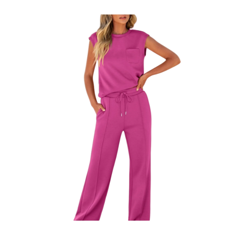 Claudia™ | Sleeveless Top and Drawstring Pants 2-Piece Set